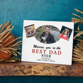 最高のパパ2子供の写真コラージュ父の日プラーク フォトプラーク