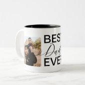 最高のパパ2枚のフルフォトコラージュ ツートーンマグカップ (正面左)