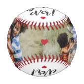 最高のパパ2枚フォトコラージュ父の日の野球 野球ボール (裏面)