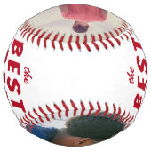 最高のパパ2枚フォトコラージュ父 ソフトボール (裏面)