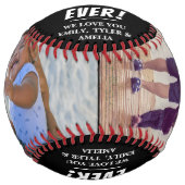 最高のパパ2枚写真コラージュ父ソフトボール ソフトボール (正面)