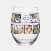 最高のパパ20回写真コラージュの父モダン者日 ステムなしワイングラス (正面)