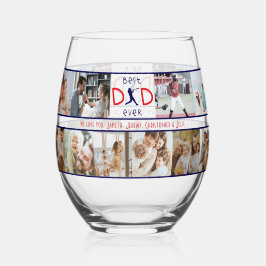 最高のパパ20回写真コラージュの父モダン者日 ステムなしワイングラス