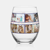 最高のパパ20回写真コラージュの父モダン者日 ステムなしワイングラス (左)