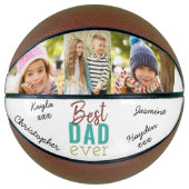 最高のパパ3カスタム写真署名入りバスケットボール バスケットボール (正面)