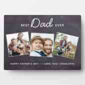 最高のパパ3パーソナライズされた写真父の日 フォトプラーク (正面)