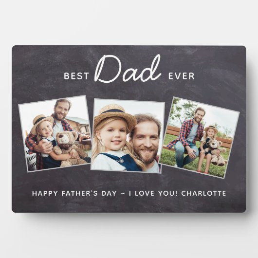 最高のパパ3パーソナライズされた写真父の日 フォトプラーク (正面)