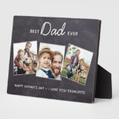 最高のパパ3パーソナライズされた写真父の日 フォトプラーク (側面)