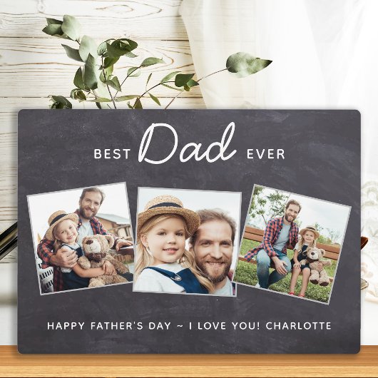 最高のパパ3パーソナライズされた写真父の日 フォトプラーク