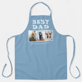 最高のパパ3フォトコラージュキープサキーブルー エプロン (正面)