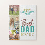 最高のパパ3写真父の日 ジグソーパズル (縦)