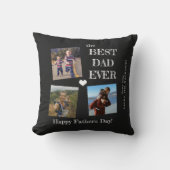 最高のパパ3枚のコラージュの父の日 クッション (正面)