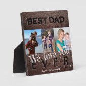 最高のパパ3枚のコラージュの父の日 フォトプラーク (正面)