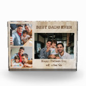 最高のパパ3枚写真父の日ギフト フォトブロック (正面)