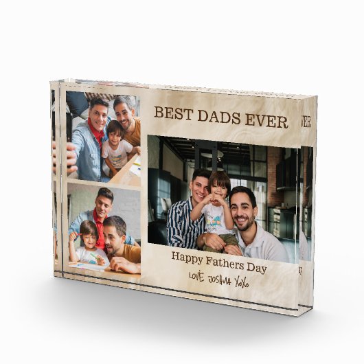 最高のパパ3枚写真父の日ギフト フォトブロック (右)