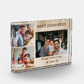 最高のパパ3枚写真父の日ギフト フォトブロック (左)