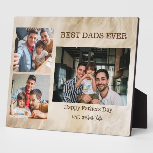 最高のパパ3枚写真父の日ギフト フォトプラーク (側面)