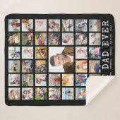 最高のパパ39フォトコラージュパーソナライズされたブラック シェルパブランケット (正面(横))