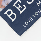 最高のパパ39号写真コラージュパーソナライズされた海軍 フリースブランケット (角)