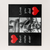 最高のパパ3 – 写真カスタム文字ラヴハート ジグソーパズル (縦)