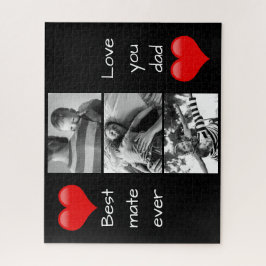最高のパパ3 – 写真カスタム文字ラヴハート ジグソーパズル
