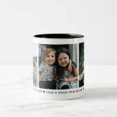 最高のパパ3-Photo Collage & カスタムMessageシンプル ツートーンマグカップ (中央)