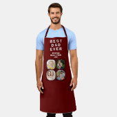 最高のパパ4写真コラージュ家族の父 エプロン (着用した状態)