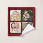 最高のパパ4写真コラージュ家族の父 バスタオルセット (ウォッシュタオル)