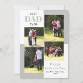 最高のパパ4枚の写真グレー父の日カード (正面)