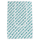 最高のパパ4枚の写真ティール（緑がかった色）父の日 ミディアムペーパーバッグ (裏面)