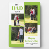 最高のパパ4枚の写真ライムグリーン父の日 フォトプラーク (正面)