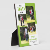 最高のパパ4枚の写真ライムグリーン父の日 フォトプラーク (側面)