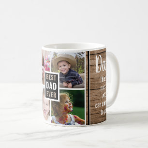 最高のパパ4枚写真コラージュの父の日 コーヒーマグカップ