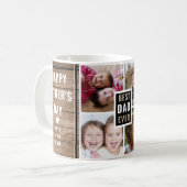 最高のパパ4枚写真コラージュの父の日 コーヒーマグカップ (正面左)