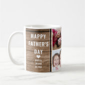 最高のパパ4枚写真コラージュの父の日 コーヒーマグカップ (左)