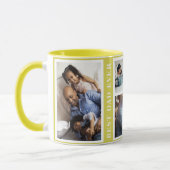 最高のパパ5シンプル枚のコラージュ黄色 マグカップ (左)