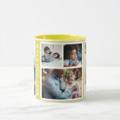 最高のパパ5シンプル枚のコラージュ黄色 マグカップ (中央)