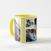最高のパパ5シンプル枚のコラージュ黄色 マグカップ (正面左)