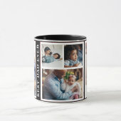 最高のパパ5シンプル枚コラージュ黒 マグカップ (中央)