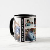 最高のパパ5シンプル枚コラージュ黒 マグカップ (正面左)