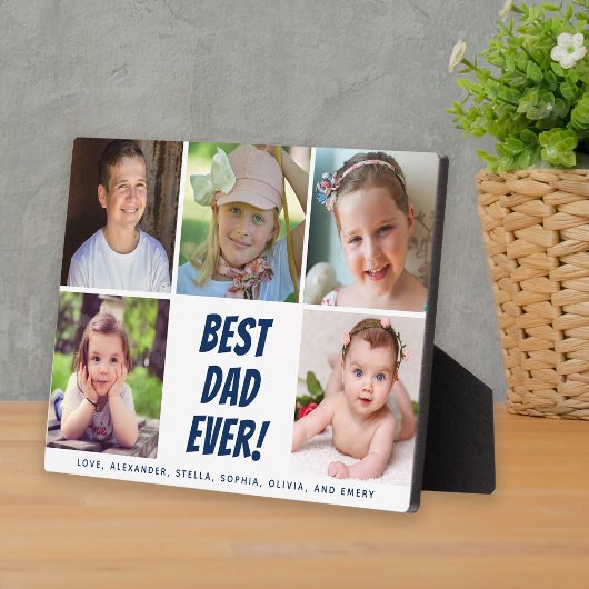 最高のパパ5枚の写真家族 フォトプラーク