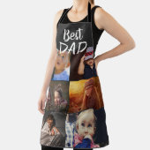 最高のパパ6フォトコラージュ家族フォトグレー エプロン (インサイチュ)