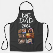 最高のパパ6フォトコラージュ家族フォトグレー エプロン (正面)