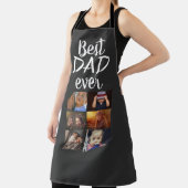 最高のパパ6フォトコラージュ家族フォトグレー エプロン (インサイチュ)