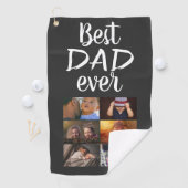 最高のパパ6フォトコラージュ家族フォトグレー ゴルフタオル (インサイチュ)