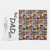 最高のパパ6フォトコラージュ家族フォトパターン キッチンタオル (横)