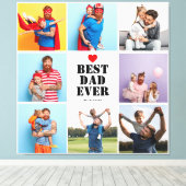 最高のパパ8枚写真コラージュ父の日のギフト キャンバスプリント (インサイチュ (ウッドフロア))