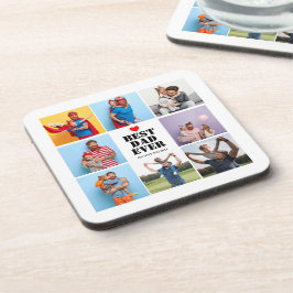 最高のパパ8枚写真コラージュ父の日のギフト コースター