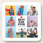最高のパパ8枚写真コラージュ父の日のギフト コースター (正面)