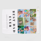 最高のパパ9フォトコラージゴルフタオル ゴルフタオル (横)